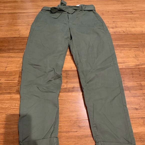 NWT BANANA REPUBLIC WOMENS MIDRISE TIE-WAIST CHINO PANTS SIZE 0 - Picture 5 of 7